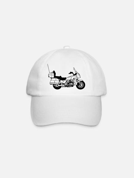 Motorrad , Goldwing , Chopper Kult (25) - Baseballkappe - Weiß/Weiß