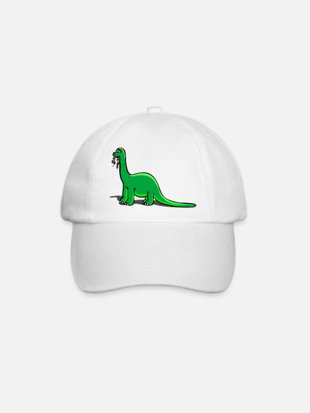 Dinosaurier - Baseballkappe - Weiß/Weiß
