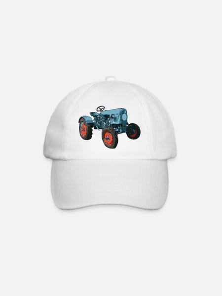 Trecker, Traktor, Schlepper - Baseballkappe - Weiß/Weiß