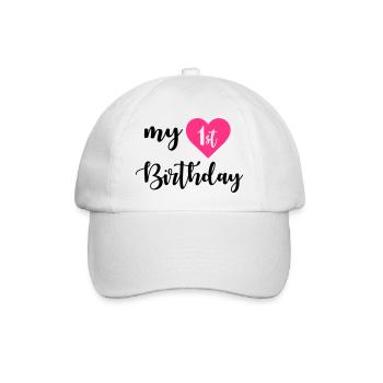1st birthday - Baseballkappe - Weiß/Weiß - Vorne