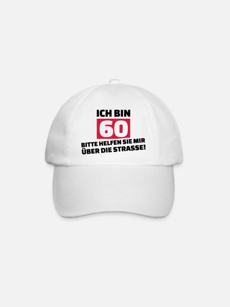 60. Geburtstag - Baseballkappe - Weiß/Weiß
