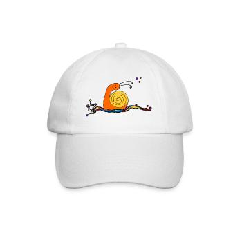 Schnecke...heut streck ich meine Fühler aus - Baseballkappe - Weiß/Weiß - Vorne