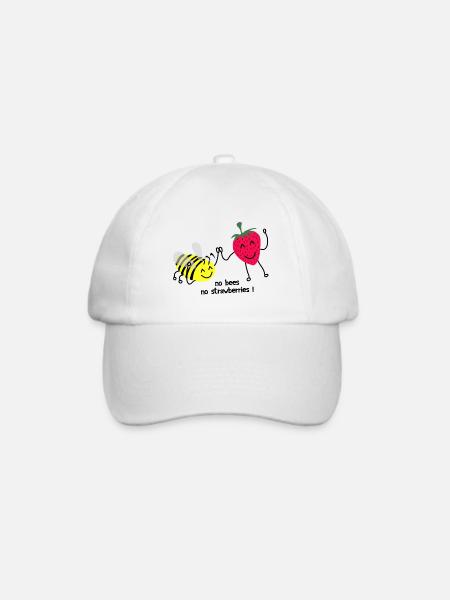 Keine Bienen, keine Erdbeeren - Baseballkappe - Weiß/Weiß