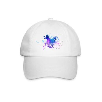 Pferde Silhouette Aquarell - Baseballkappe - Weiß/Weiß - Vorne