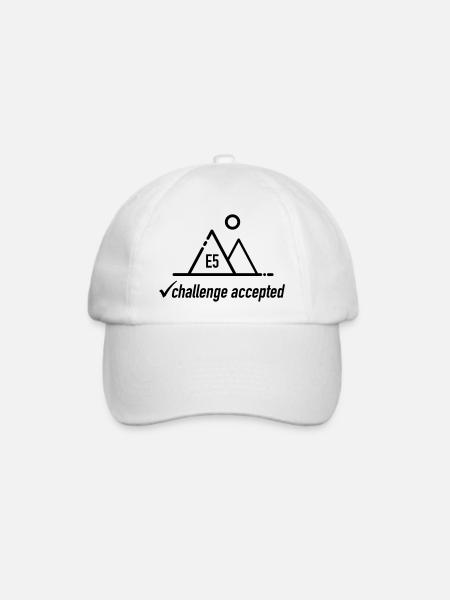 E5 challenge accepted - für Alpenüberquerer - Baseballkappe - Weiß/Weiß