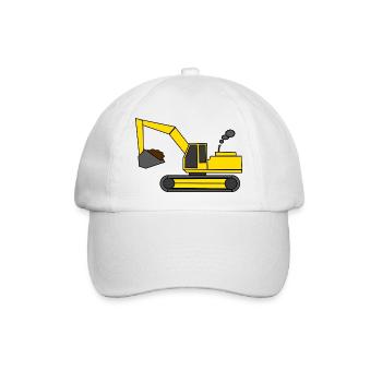 Baggerprint für Kinder und Babys, Geschenkidee - Baseballkappe - Weiß/Weiß - Vorne
