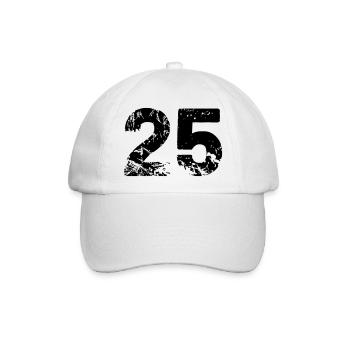 25 - Baseballkappe - Weiß/Weiß - Vorne