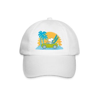 Peanuts Snoopy Cabrio Urlaub Ab Zum Strand - Baseballkappe - Weiß/Weiß - Vorne