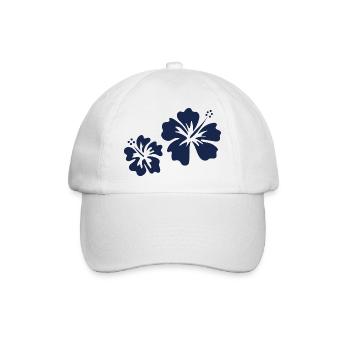 Blauer Hibiskus - Baseballkappe - Weiß/Weiß - Vorne