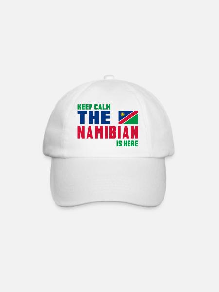 Keep Calm Namibia Flaggen Design - Baseballkappe - Weiß/Weiß