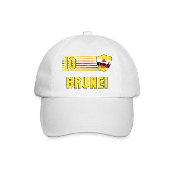 Brunei Fußball Mannschaft - Baseballkappe - Weiß/Weiß - Vorne