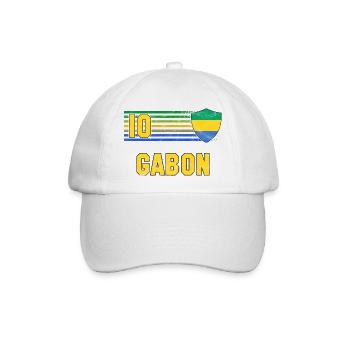 Gabun Fußball Mannschaft - Baseballkappe - Weiß/Weiß - Vorne