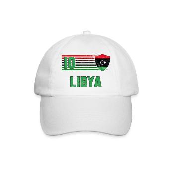 Libyen Fußball Mannschaft - Baseballkappe - Weiß/Weiß - Vorne