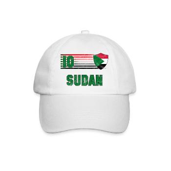 Sudan Fußball Mannschaft - Baseballkappe - Weiß/Weiß - Vorne
