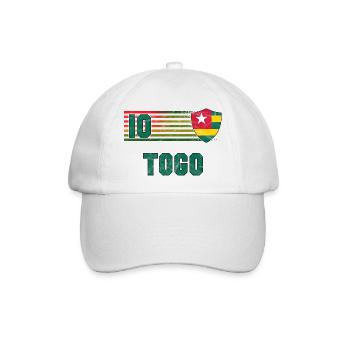 Togo Fußball Mannschaft - Baseballkappe - Weiß/Weiß - Vorne