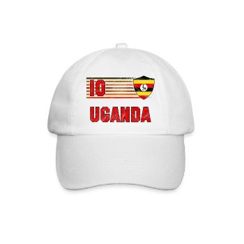 Uganda Fußball Mannschaft - Baseballkappe - Weiß/Weiß - Vorne