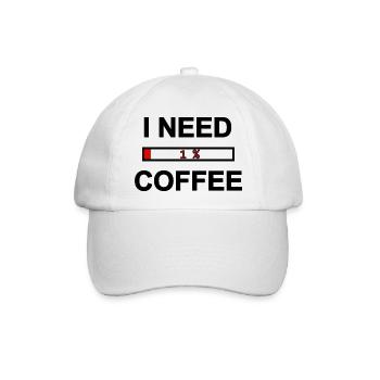 Ich brauche Kaffee niedrige Energie - Baseballkappe - Weiß/Weiß - Vorne