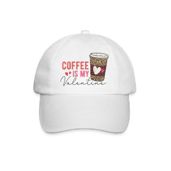 Kaffee ist mein Valentinstag - Baseballkappe - Weiß/Weiß - Vorne
