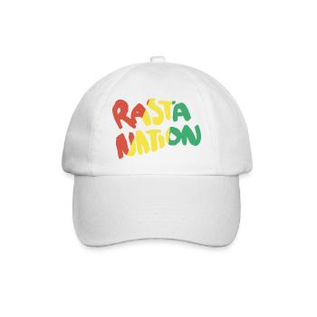 Rasta Nation Rastafari Reggae Dancehall Ragga Dub - Baseballkappe - Weiß/Weiß - Vorne