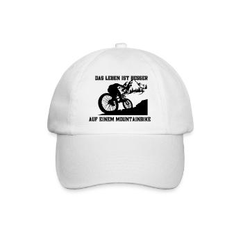 Das Leben ist besser auf einem Mountain Bike - Baseballkappe - Weiß/Weiß - Vorne