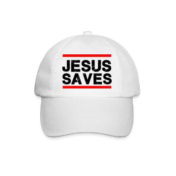 jesus saves - Baseballkappe - Weiß/Weiß - Vorne
