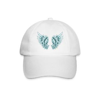 Blaue Engelsflügel Angelwings Angelblue - Baseballkappe - Weiß/Weiß - Vorne