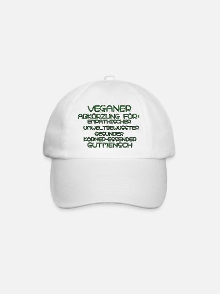 Veganer: Abkürzung - Baseballkappe - Weiß/Weiß