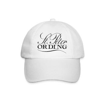 Sankt Peter Ording Schriftzug schwarz - Baseballkappe - Weiß/Weiß - Vorne