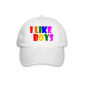 I like boys - Baseballkappe - Weiß/Weiß - Vorne