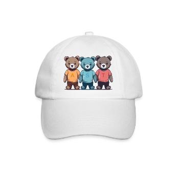 Die drei Kuschel Teddys - Baseballkappe - Weiß/Weiß - Vorne