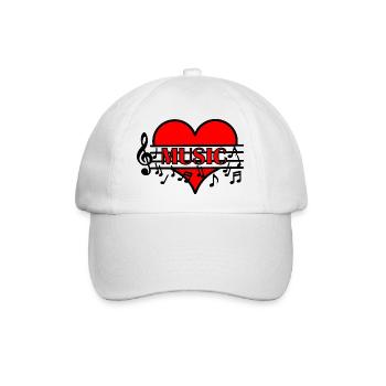 Ich liebe Musik - Baseballkappe - Weiß/Weiß - Vorne