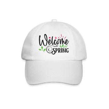 Willkommen Frühling - Baseballkappe - Weiß/Weiß - Vorne
