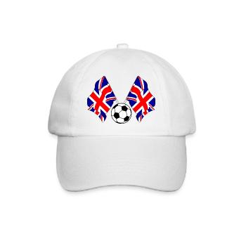 Zwei englische Flaggen Fußball England - Baseballkappe - Weiß/Weiß - Vorne