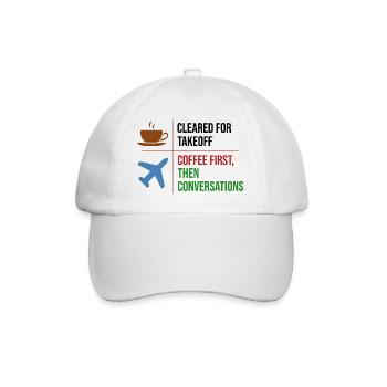 Fluglotse Kaffee ATC Luftfahrt Humor - Baseballkappe - Weiß/Weiß - Vorne