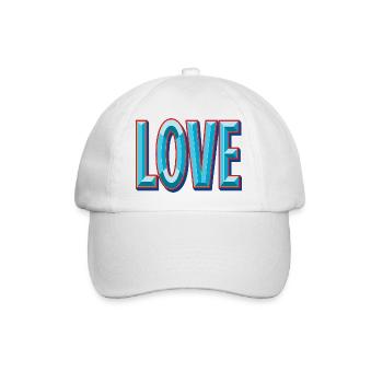 LOVE 3D-Ausschnitt - Baseballkappe - Weiß/Weiß - Vorne