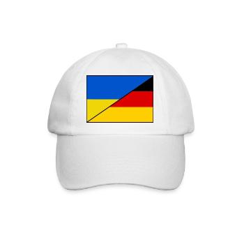 Ukraine Deutschland Flagge, Patch - Baseballkappe - Weiß/Weiß - Vorne