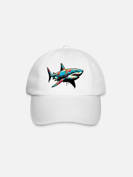 Hai - Baseballkappe - Weiß/Weiß