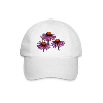 Sonnenhut - Blume - Baseballkappe - Weiß/Weiß - Vorne