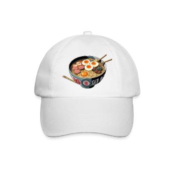 Ramen Bowl Kunstdruck - Baseballkappe - Weiß/Weiß - Vorne