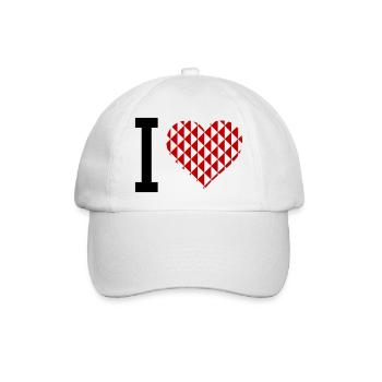 I Heart - Baseballkappe - Weiß/Weiß - Vorne