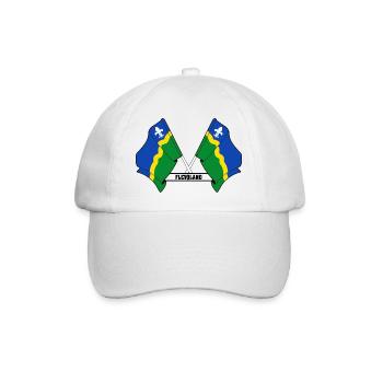 Zwei Flaggen mit dem Text FLEVOLAND - Baseballkappe - Weiß/Weiß - Vorne