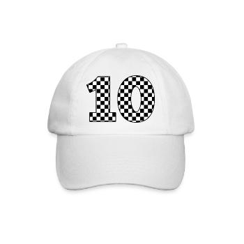 Nummer 10 Plaid - Baseballkappe - Weiß/Weiß - Vorne