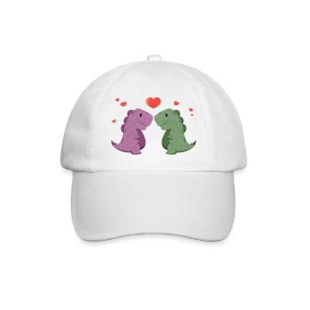 Süße Dinos mit Herz - Baseballkappe - Weiß/Weiß - Vorne
