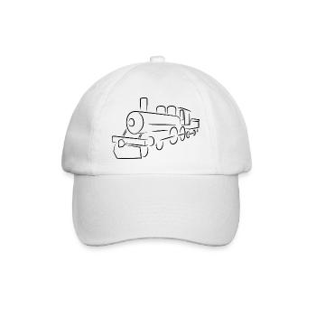 Lokomotive Skizze - Baseballkappe - Weiß/Weiß - Vorne
