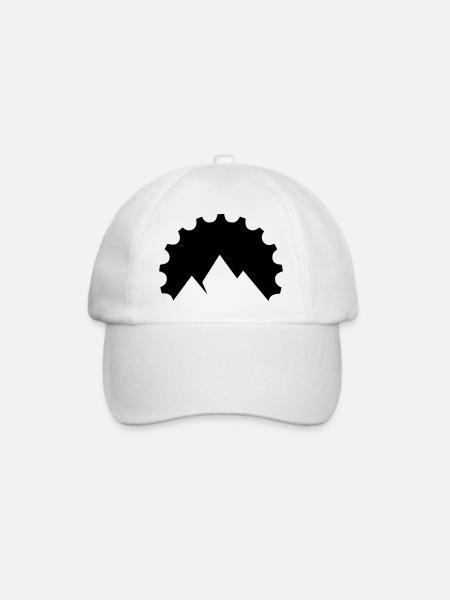 Zahnrad trifft Bergsilhouette - Baseballkappe - Weiß/Weiß