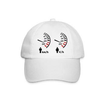 Tachometer km/h und Kostenmesser - Baseballkappe - Weiß/Weiß - Vorne