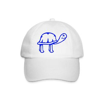 Schildkröte langer Hals lächelt glücklich lustig - Baseballkappe - Weiß/Weiß - Vorne