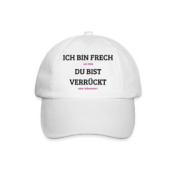Mit Stil, aber liebenswert - Baseballkappe - Weiß/Weiß - Vorne