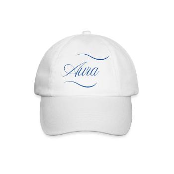 Aura Eleganz Schriftzug - Baseballkappe - Weiß/Weiß - Vorne