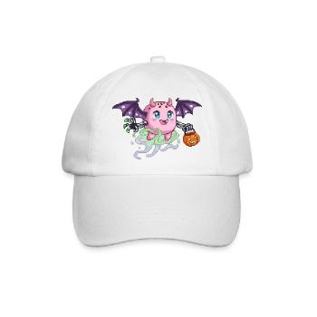 Kawaii Halloween Monster Pixel Art Design - Baseballkappe - Weiß/Weiß - Vorne